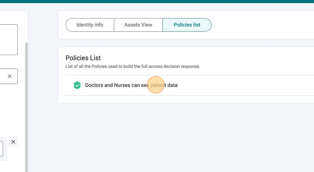 Policies list tab